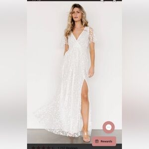 Baltic Born Marseille Embossed Maxi Dress in White